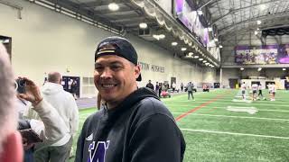 Husky Football Spring Practice 2024 interview with Coach Bala [upl. by Garry]