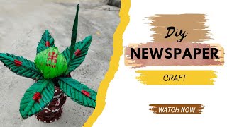 DIY Newspaper craft ideas  waste material craft  tutorial of newspaper craft  kalash making [upl. by Odinevneib]