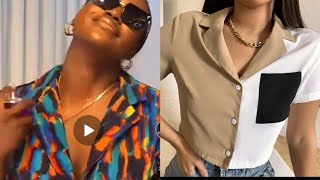 How to cut and Sew a crop box shirt with a notched collar pt 2 sewingtutorial diyfashion croptop [upl. by Einahpad]