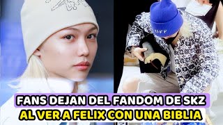 FELIX DE STRAY KIDS CRITICADỌ POR SER RELIGIO Y LLEVAR UNA BIBLIA CONSIGO  FANS SALEN EN SU DEFENSA [upl. by Yentirb]