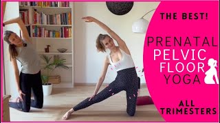 Prenatal PELVIC FLOOR Yoga  Best strengthening amp relaxing exercises  ALL TRIMESTERS  Preg yoga [upl. by Mita]