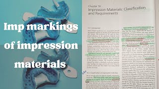 Dental Materials chap Impression Materials imp markings  BDS Tips VIVA marking [upl. by Doreg]