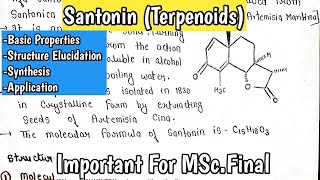 Santonin  Terpenoids Natural Product  Organic Chemistry Detailed Explanation In Hindi amp PDF Notes [upl. by Ardried]