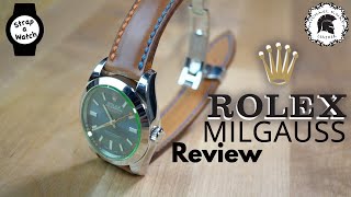 ZBlue ROLEX Milgauss REVIEW with Handmade Custom Shell Cordovan Watch Strap amp Deployment Buckle [upl. by Lars]