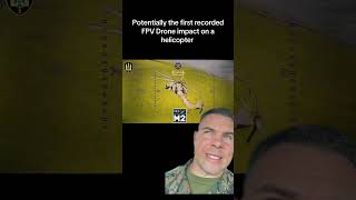 Potentially the first recorded FPV Drone impact on a Military Attack helicopter military army [upl. by Inavoj]