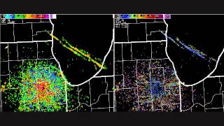 Chaff As Seen by Radar KLOT 20130307 [upl. by Azilem]