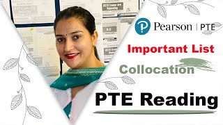 Most Important PTE Collocation 2024  PTE Reading [upl. by Aynor]