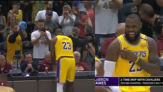 LeBron James PRANKS them AFTER chalk toss in Cleveland Did this at scorers table [upl. by Bradan]