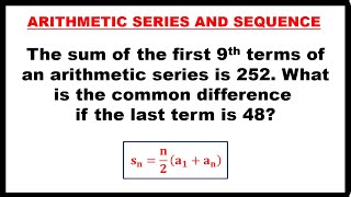 ARITHMETIC SERIES AND SEQUENCE [upl. by Colp]