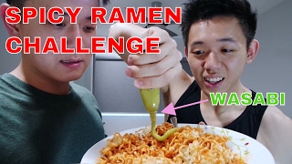 EXTREME SPICY RAMEN CHALLENGE  WASABI  BOTTLE FLIP EDITION [upl. by Etra]