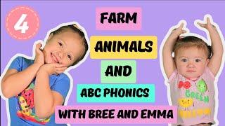 Learn to Talk and Sing with Farm animals and ABCs with Bree and Emma preschool educational [upl. by Cherida]