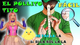 El Pollito Tito  Luli Pampín  Flauta Fácil  Tutorial  Cover  Karaoke [upl. by Farlay]