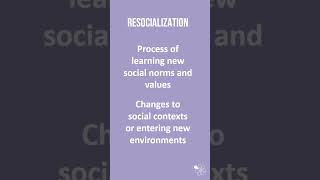 Resocialization  60 Second Sociology Culture and Identity [upl. by Sherri]