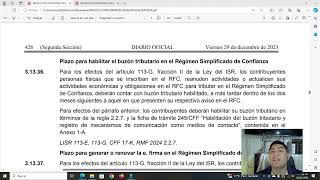 Nuevas Reglas Resolución miscelánea fiscal 2024 Régimen Simplificado de Confianza Personas físicas [upl. by Karlotta]