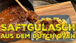 GULASCH AUS DEM DUTCH OVEN  Herbstzeit ist Gulaschzeit [upl. by Letnahs]