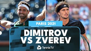 Grigor Dimitrov vs Alexander Zverev Entertaining Match Highlights  Paris 2021 [upl. by Keyes]