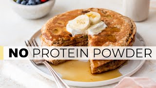 PEANUT BUTTER BANANA PROTEIN PANCAKES  without protein powder [upl. by Yaj917]