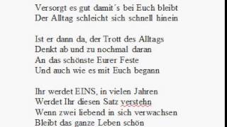 Gedicht zur Hochzeit  Wenn zwei Menschen Hochzeit feiern [upl. by Carmelia]