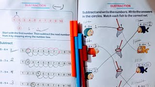 Maths worksheet Class LKG l Practice Worksheet For Subtraction l Learn for kids [upl. by Kermit293]