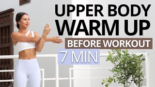 7 MIN UPPER BODY WARM UP BEFORE WORKOUT  Improve Mobility amp Performance  No Equipment  Daniela [upl. by Ahsia]