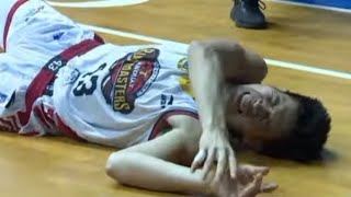 Jeckster Apinan get injured after collision with Marwin Dionisio  MPBL SOUTH DIVISION SEMIS [upl. by Hocker400]