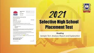 2021 Selective High School Placement Test  Reading Sample Test AnalysisampExplanation [upl. by Notsecnirp]