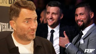 EDDIE HEARN RESPONDS TO TONY BELLEW SAYING HED BE WILLING TO FIGHT CARL FROCH AND PREDICTS WINNER [upl. by Malca400]