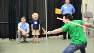 Jason David Frank gives lightsaber demonstration [upl. by Pandora]