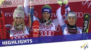 Highlights  Vlhová edges Shiffrin in Slalom opener at Levi  FIS Alpine [upl. by Dougall692]