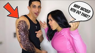 FAKE Tattoo Prank On My Girlfriend [upl. by Erotavlas]