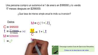 Como calcular la TASA DE INTERES en Interes SIMPLE 2 Ejercicios  2 Metodos [upl. by Eimar]