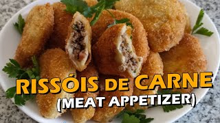 Rissóis de Carne  Meat Appetizer Portuguese Recipe [upl. by Featherstone]