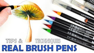 How to use REAL BRUSH Pens Tips and Techniques [upl. by Alta]