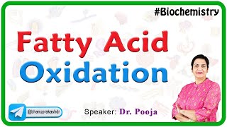 Fatty AcidOxidation  Beta oxidation of fatty acids and Aplha oxidation  Biochemistry [upl. by Aushoj2]