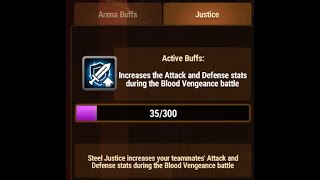 Adding the Steel Justice buffs Blood Vengeance Level 170  Hero wars Galahads Memories [upl. by Mmada]