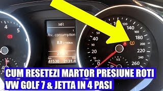 Cum stergi  resetezi martorul senzor monitorizare presiune aer roti VW Golf 7 Jetta in 4 pasi [upl. by Safier901]