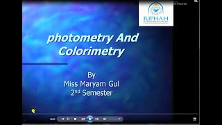 photometry and colorimetryLect02 medical instrumentation tech [upl. by Eniaj754]