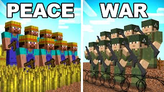 I Made 100 Players Simulate WAR in Minecraft [upl. by Attayek]