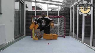 Save Mechanics 16 Inline Hockey Goalie Training  Warmup [upl. by Colb]