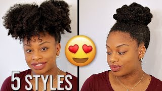 5 Easy Natural Hairstyles for Winter and School  Journeytowaistlength [upl. by Okimik213]