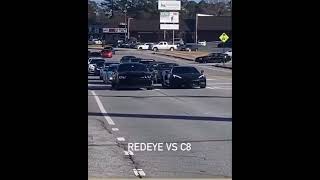 c8 corvette vs redeye hellcat challenger [upl. by Aciram933]