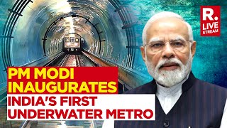 PM Modi Flags Off First Underwater Metro Inaugurates Several Other Projects In Kolkata [upl. by Adnimra]