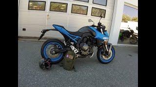 Picking up my new Suzuki GSX8S at the dealer and first ride henting av ein ny GSX8S of første tur [upl. by Iidnarb410]