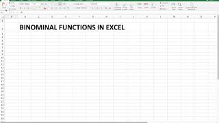 Binomial Functions in Excel [upl. by Macdermot]