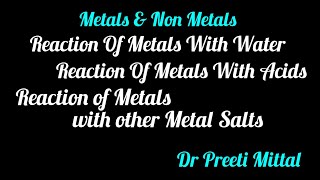 Reaction Of Metals with Water Acids amp Other Metal Salts [upl. by Gabriele]