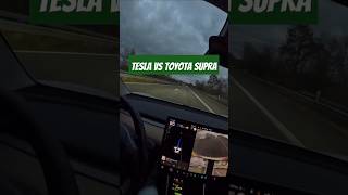 Tesla S vs Toyota Supra automobile tesla toyota [upl. by Hterag486]