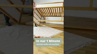 Genialer IKEA Hack in nur 1 Minute  IKEA KURA Hochbett umbauen [upl. by Uhthna]