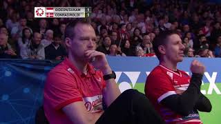 GIDEON SUKAMULJO INA 1 vs CONRAD PETERSEN KOLDING DEN 6 BWF 2018 [upl. by Niletak]