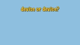 device or devise [upl. by Tibbs536]