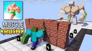 Monsters amp Herobrine MUSCLE RUSH RUN  Minecraft Animation [upl. by Epolulot]